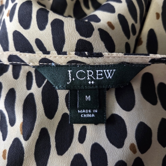 ⭐️J. Crew Leopard Print Boxy 3/4 Sleeve Blouse Size Med - Picture 4 of 5